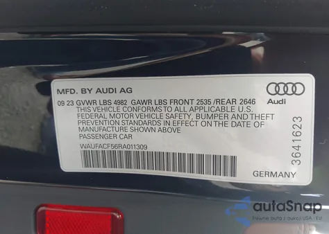 2024 Audi A5 Sportback Premium Plus 45 Tfsi Quattro S Tronic из США, поврежденный, VIN WAUFACF56RA011309